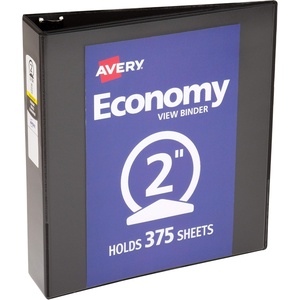 image:imageAvery Standard View 3 Ring Binder 2 Round Rings 375Sheet Capacity 28 Inch Wide Spine 1 Black Binder Ideal for Lightweight Organization and Occasional Referencing 057811 Count Pack of 12