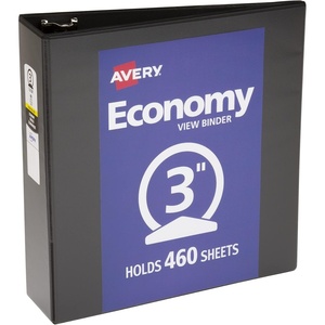 image:imageAvery Standard View 3 Ring Binder 3 Round Rings 460Sheet Capacity 35 Inch Wide Spine 1 Black Binder Ideal for Lightweight Organization and Occasional Referencing 058913 Inch Pack of 12