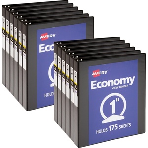 image:imageAvery Standard View 3 Ring Binders 2 Round Rings 375Sheet Capacity 28 Inch Wide Spine Black Binders Ideal for Lightweight Organization and Occasional Referencing 12Pack of 057301