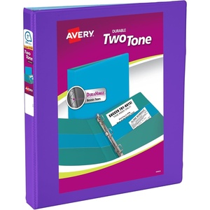 image:imageAvery TwoTone Durable View 3 Ring Binder 1 Inch Slant Rings VioletSoft Blue Binder 17131VioletSoft Blue
