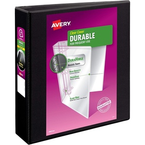 image:imageAveryR Durable View 3 Ring Binder 2 Inch EZD Rings 1 Black Binder 095002 Pack of 12