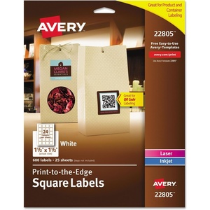 image:imageSquare Labels with Sure Feed and TrueBlock 15 x 15 White 600Pack1