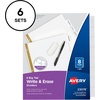 image:imageAvery Big Tab Write amp Erase Paper Dividers with Gold Reinforcement 8Tab Set White 6 Sets 21213