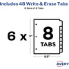 image:imageAvery Big Tab Write amp Erase Paper Dividers with Gold Reinforcement 8Tab Set White 6 Sets 21213