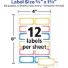 image:imageAvery Durable Labels for Kids Gear 34 x 134 Assorted Border Colors WaterResistant Labels 60 Total 414420