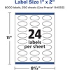 image:imageAvery Matte White Oval Labels Sure Feed Technology 1 x 2 600 Matte White Printable Labels6 000 Labels