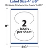 image:imageAvery Matte White Oval Labels Sure Feed Technology 4 x 6 50 Matte White Printable Labels100 Labels