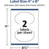 image:imageAvery Matte White Oval Labels Sure Feed Technology 4 x 6 50 Matte White Printable Labels500 Labels
