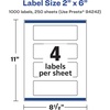 image:imageAvery Matte White Rectangle Labels Sure Feed Technology 2 x 6 100 Matte White Printable Labels1 000 Labels