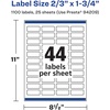 image:imageAvery Matte White Rectangle Labels Sure Feed Technology 23 x 134 1100 Matte White Printable Labels1 100 Labels