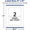 image:imageAvery Matte White Rectangle Labels Sure Feed Technology 4 x 6 50 White Labels PrinttoTheEdge Permanent Adhesive LaserInkjet Printable100 labels