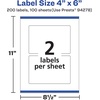 image:imageAvery Matte White Rectangle Labels Sure Feed Technology 4 x 6 50 White Labels PrinttoTheEdge Permanent Adhesive LaserInkjet Printable200 labels
