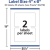 image:imageAvery Matte White Rectangle Labels Sure Feed Technology 4 x 6 50 White Labels PrinttoTheEdge Permanent Adhesive LaserInkjet Printable50 labels