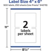 image:imageAvery Matte White Rectangle Labels Sure Feed Technology 4 x 6 50 White Labels PrinttoTheEdge Permanent Adhesive LaserInkjet Printable500 labels