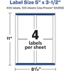 image:imageAvery Matte White Rectangle Labels Sure Feed Technology 5 x 35 100 Matte White Printable Labels400 Labels