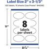 image:imageAvery Matte White Removable Oval Labels Sure Feed Technology PrinttoTheEdge 2 x 313 120 Removable Labels LaserInkjet Printable120 labels