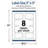 image:imageAvery Outdoor Waterproof Rectangle Scalloped Labels with Sure Feed Technology 2 x 3 White Film PrinttotheEdge Compatible with Laser Printers 80 Labels Total400 labels