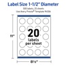 image:imageAvery Outdoor Waterproof Round Labels with Sure Feed Technology 15 Diameter White Film PrinttotheEdge Compatible with Laser Printers 1000 Labels Total500 labels