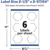 image:imageAvery Printable Durable White Hexagon Labels Sure Feed Technology 212 x 25764 PrinttotheEdge Waterproof Labels Laser amp PigmentBased Inkjet Compatible 60 Total300 labels