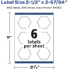 image:imageAvery Printable Durable White Hexagon Labels Sure Feed Technology 212 x 25764 PrinttotheEdge Waterproof Labels Laser amp PigmentBased Inkjet Compatible 60 Total600 labels