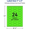 image:imageAvery Printable Oval Labels Sure Feed Technology 1 x 2 Neon Green Labels PrinttoTheEdge LaserInkjet Printable 960 Total Great for Soaps and Candles1 920 labels