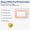 image:imageAvery Printable Rectangle Labels Gold Double Border Florals 2 x 3 Glossy White Rectangle Labels Permanent LaserInkjet 80ct Great for Product MerchandisingPink  Gold Scallop Frame W Bow