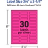 image:imageAvery Printable Rectangle Labels Sure Feed Technology 34 x 214 Neon Magenta Labels PrinttoTheEdge LaserInkjet Printable 1200 Total Great for Mailing2 400 labels