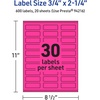 image:imageAvery Printable Rectangle Labels Sure Feed Technology 34 x 214 Neon Magenta Labels PrinttoTheEdge LaserInkjet Printable 1200 Total Great for Mailing600 labels