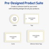 image:imageAvery Printable Rectangle Postcards Gold MultiLined Border 4 x 6 Matte White LaserInkjet 20ct Great for PostcardsGold Border with Gold Dots
