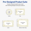 image:imageAvery Printable Rectangle Postcards Gold MultiLined Border 4 x 6 Matte White LaserInkjet 20ct Great for PostcardsGold Monstera Leaves