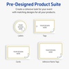 image:imageAvery Printable Round Cards Sure Feed Technology 2 Diameter Matte White with Blue Border Gold Dots Design Laser amp Inkjet Compatible 120 Total Great for Branding Weddings and MoreDouble Gold Border with Florals