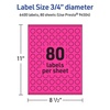 image:imageAvery Printable Round Labels Sure Feed Technology 34 Diameter Neon Magenta Labels PrinttoTheEdge LaserInkjet 3200 Total Great for Price Stickers and Mailing Seals6 400 labels