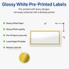 image:imageAvery Printable Shipping Labels 2 x 4 Glossy White Labels with Gold Beads Design Permanent Adhesive Laser amp Inkjet Compatible 100 Total Great for Shipping Branding and WeddingsGold Beads