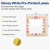 image:imageAvery Printable Square Labels Gold Dots Green Florals 3 x 3 Glossy White Square Labels Permanent LaserInkjet 60ct Great for Product MerchandisingGold Frame W Ribbon  Roses  Stripes