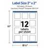 image:imageAvery Printable Square Labels Gold Edge Dots 2 x 2 Matte White Square Labels Permanent LaserInkjet 120ct Great for Product MerchandisingDipped Gold Edge