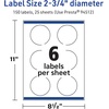 image:imageAvery TrueBlock Matte White Round Labels Sure Feed Technology 275 Diameter 60 Matte White Labels PrinttoTheEdge LaserInkjet Printable Great for Packaging and Product Merchandising150 labels
