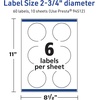image:imageAvery TrueBlock Matte White Round Labels Sure Feed Technology 275 Diameter 60 Matte White Labels PrinttoTheEdge LaserInkjet Printable Great for Packaging and Product Merchandising60 labels