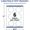 image:imageAvery TrueBlock Matte White Round Labels Sure Feed Technology 275 Diameter 60 Matte White Labels PrinttoTheEdge LaserInkjet Printable Great for Packaging and Product Merchandising300 labels