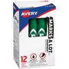 image:imageAvery MarksALot Permanent Markers Regular DeskStyle Size Chisel Tip Water and Wear Resistant 12 Green Markers 07885Green