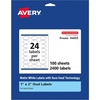 image:imageAvery Matte White Oval Labels Sure Feed Technology 1 x 2 600 Matte White Printable Labels2 400 Labels
