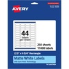 image:imageAvery Matte White Rectangle Labels Sure Feed Technology 23 x 134 1100 Matte White Printable Labels11 000 Labels