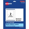 image:imageAvery Matte White Rectangle Labels Sure Feed Technology 4 x 6 50 White Labels PrinttoTheEdge Permanent Adhesive LaserInkjet Printable200 labels