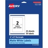 image:imageAvery Matte White Rectangle Labels Sure Feed Technology 4 x 6 50 White Labels PrinttoTheEdge Permanent Adhesive LaserInkjet Printable50 labels