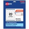 image:imageAvery Outdoor Waterproof Round Labels with Sure Feed Technology 15 Diameter White Film PrinttotheEdge Compatible with Laser Printers 1000 Labels Total500 labels