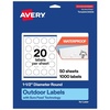 image:imageAvery Outdoor Waterproof Round Labels with Sure Feed Technology 15 Diameter White Film PrinttotheEdge Compatible with Laser Printers 1000 Labels Total1 000 labels