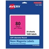 image:imageAvery Printable Round Labels Sure Feed Technology 34 Diameter Neon Magenta Labels PrinttoTheEdge LaserInkjet 3200 Total Great for Price Stickers and Mailing Seals1 600 labels