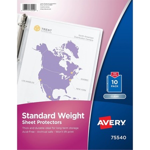 image:imageAvery Clear Standard Weight Sheet Protectors Top Load 25 Document Protectors 75530Clear