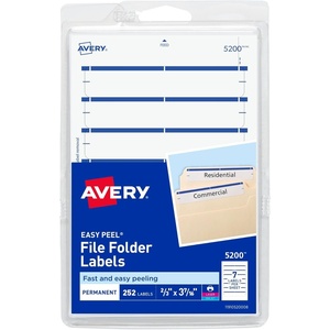 image:imageAvery File Folder Labels on 4 x 6 Sheet Easy Peel WhiteBlue Print amp Handwrite 23 x 3716 252 Labels 5200
