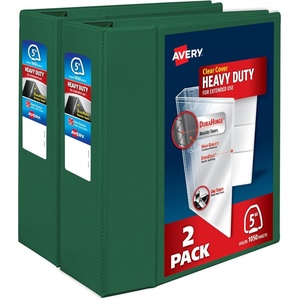 image:imageAvery HeavyDuty Clear View 3 Ring Binders 3 Inch EZD Rings 2Pack of Red Binders 39701Green