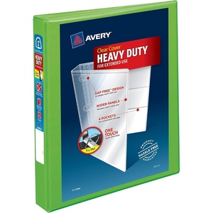 image:imageAvery HeavyDuty View 3 Ring Binder 1 OneTouch EZD Rings 1 Chartreuse Binder 79770